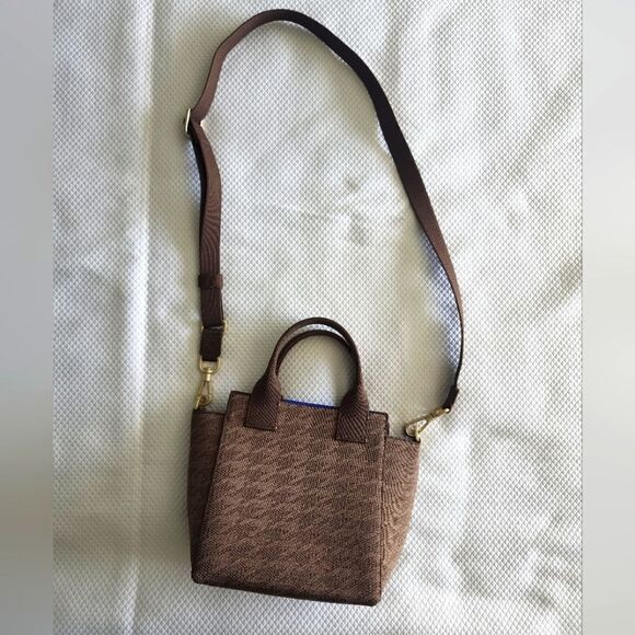 Rothy's Brown Crossbody mini Bag with Structured Shape and Adjustable Strap NWOT - Picture 2 of 7